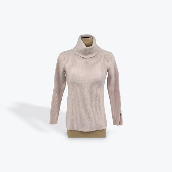 Banana Republic Sweaters - Banana Republic Ribbed Turtleneck Sweater Light Pink XS Merino Wool Blend
